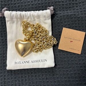 Roxanne Assoulin Puffy Heart Necklace Gold